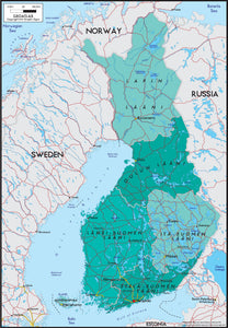 Finland Political Wall Map