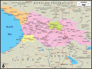 Georgia (Country) Political Wall Map