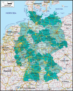 Germany Political Wall Map