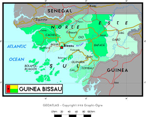 Guinea Bissau Political Wall Map