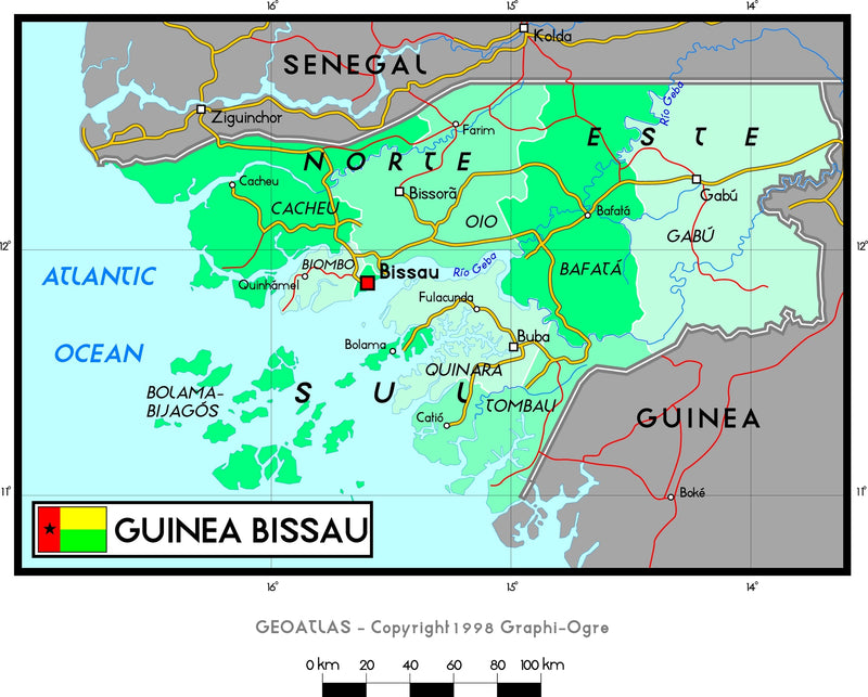Guinea Bissau Political Wall Map Maps.com