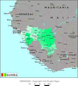 Guinea Political Wall Map