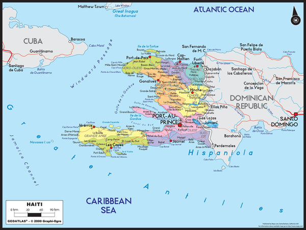 Haiti Political Wall Map Maps.com