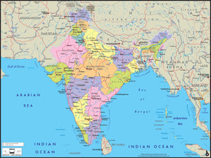 India Political Wall Map