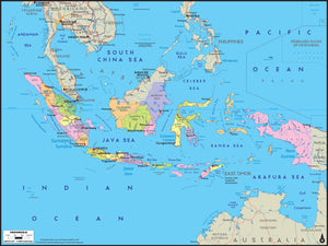 Indonesia Political Wall Map