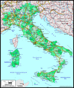 Italy Political Wall Map