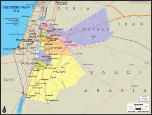 Jordan Political Wall Map