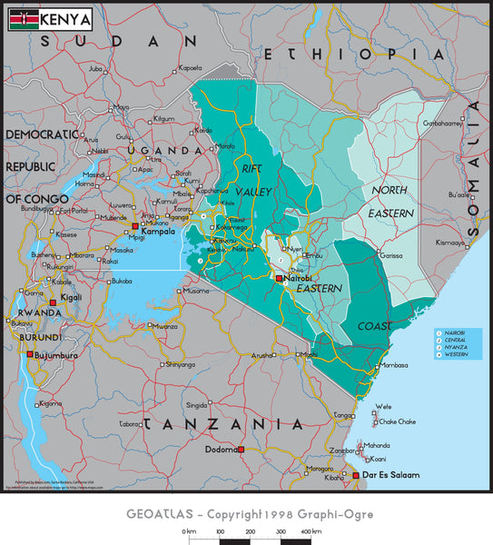Kenya Political Wall Map Maps.com