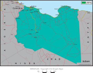 Libya Political Wall Map
