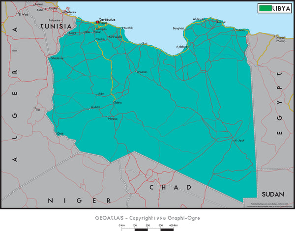 Libya Political Wall Map Maps.com