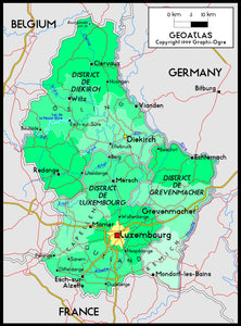 Luxembourg Political Wall Map