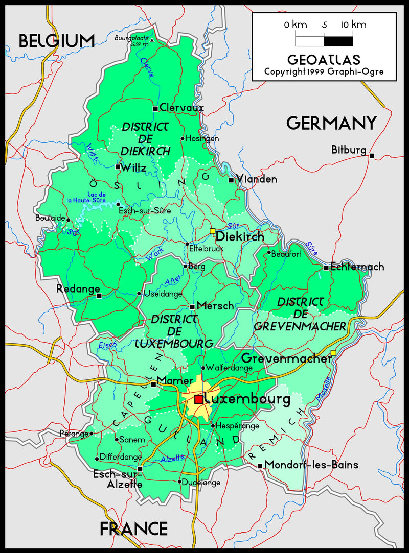Luxembourg Political Wall Map Maps.com