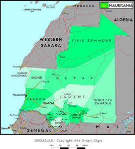 Mauritania Political Wall Map