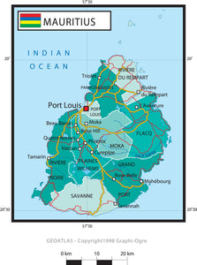 Mauritius Political Wall Map