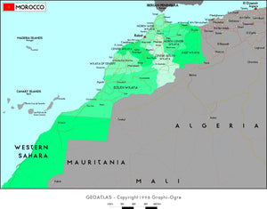 Morocco Political Wall Map