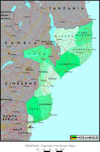 Mozambique Political Wall Map
