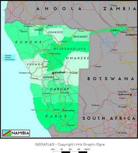 Namibia Political Wall Map