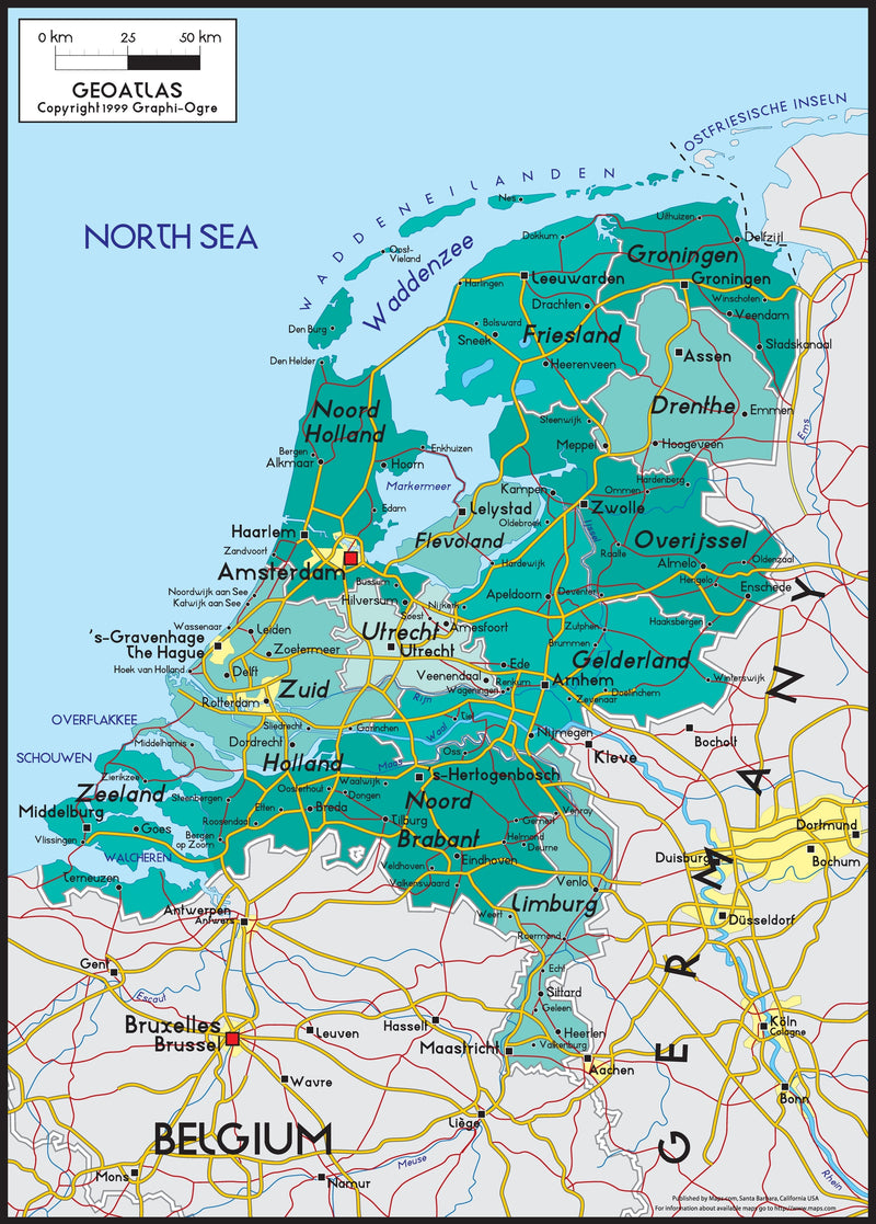Netherlands Political Wall Map Maps.com