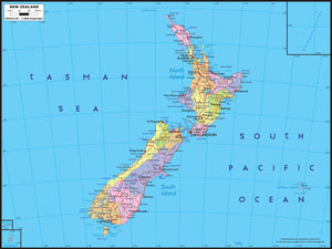 New Zealand Political Wall Map