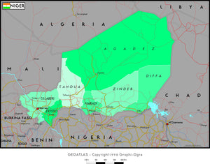 Niger Political Wall Map