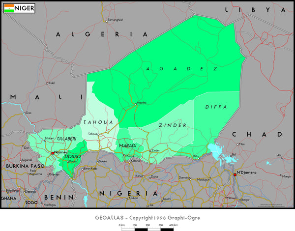 Niger Political Wall Map Maps.com