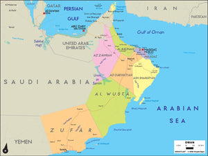 Oman Political Wall Map