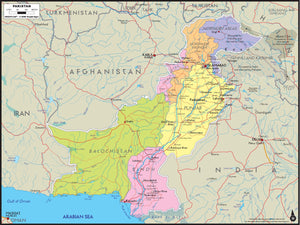 Pakistan Political Wall Map