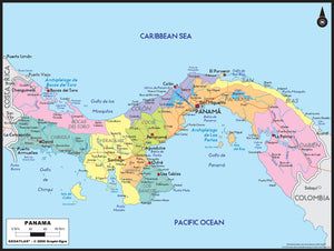Panama Political Wall Map