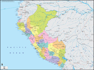 Peru Political Wall Map