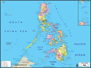 Philippines Political Wall Map