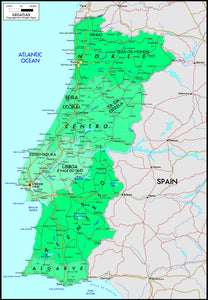 Portugal Political Wall Map