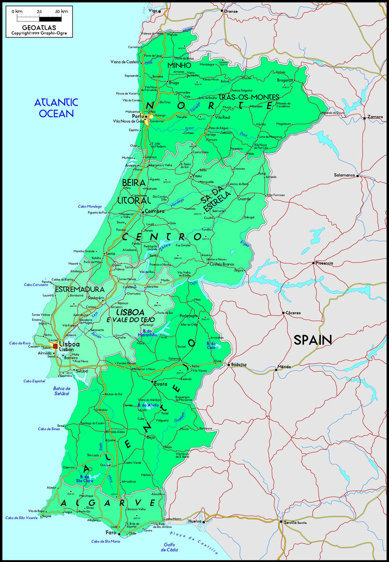Portugal Political Wall Map Maps.com