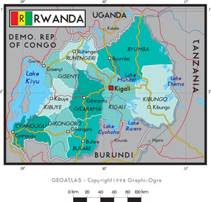 Rwanda Political Wall Map