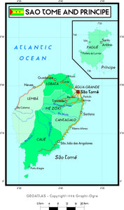 Sao Tome Political Wall Map