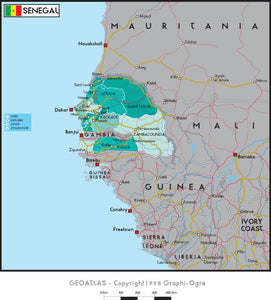 Senegal Political Wall Map