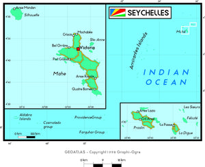 Seychelles Political Wall Map