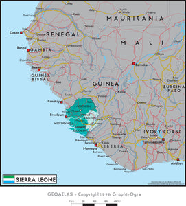 Sierra Leone Political Wall Map