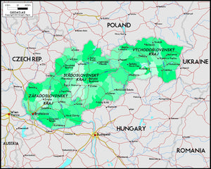 Slovakia Political Wall Map