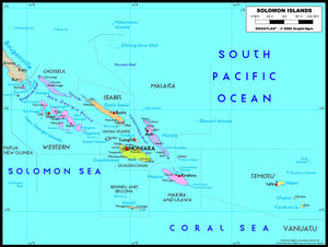 Solomon Political Wall Map