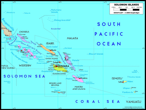 Solomon Political Wall Map Maps.com