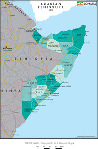 Somalia Political Wall Map