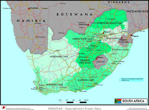 South Africa Political Wall Map