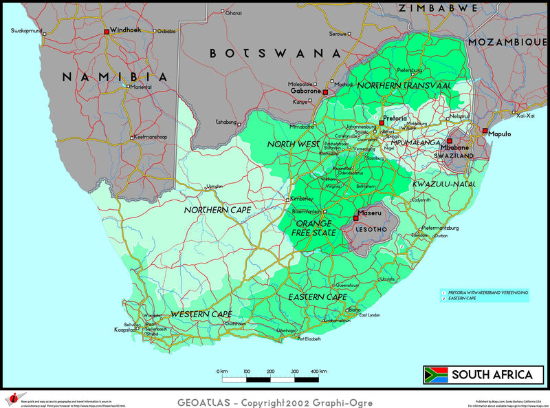South Africa Political Wall Map Maps.com