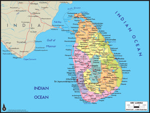 Sri Lanka Political Wall Map