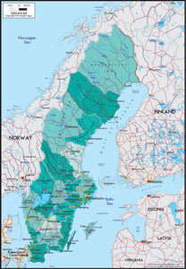 Sweden Political Wall Map