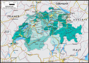 Switzerland Political Wall Map