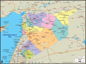 Syria Political Wall Map