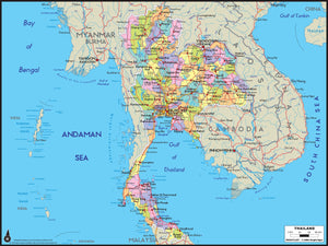 Thailand Political Wall Map