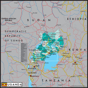 Uganda Political Wall Map
