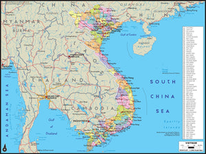 Vietnam Political Wall Map